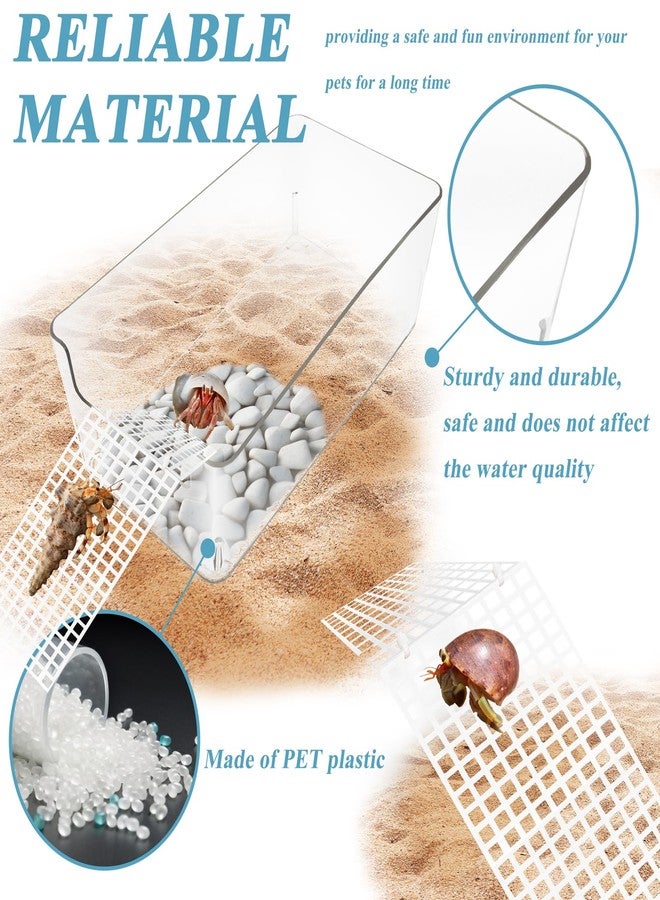 Niuohoy 2 Pack Hermit Crab Water Tank, Hermit Crab Cage Accessories with Climbing Ramp Hermit Crab Aquarium Salt Water Pool for Small or Medium Hermit Crab Habitat Home - Transparent (Large) - Image 3